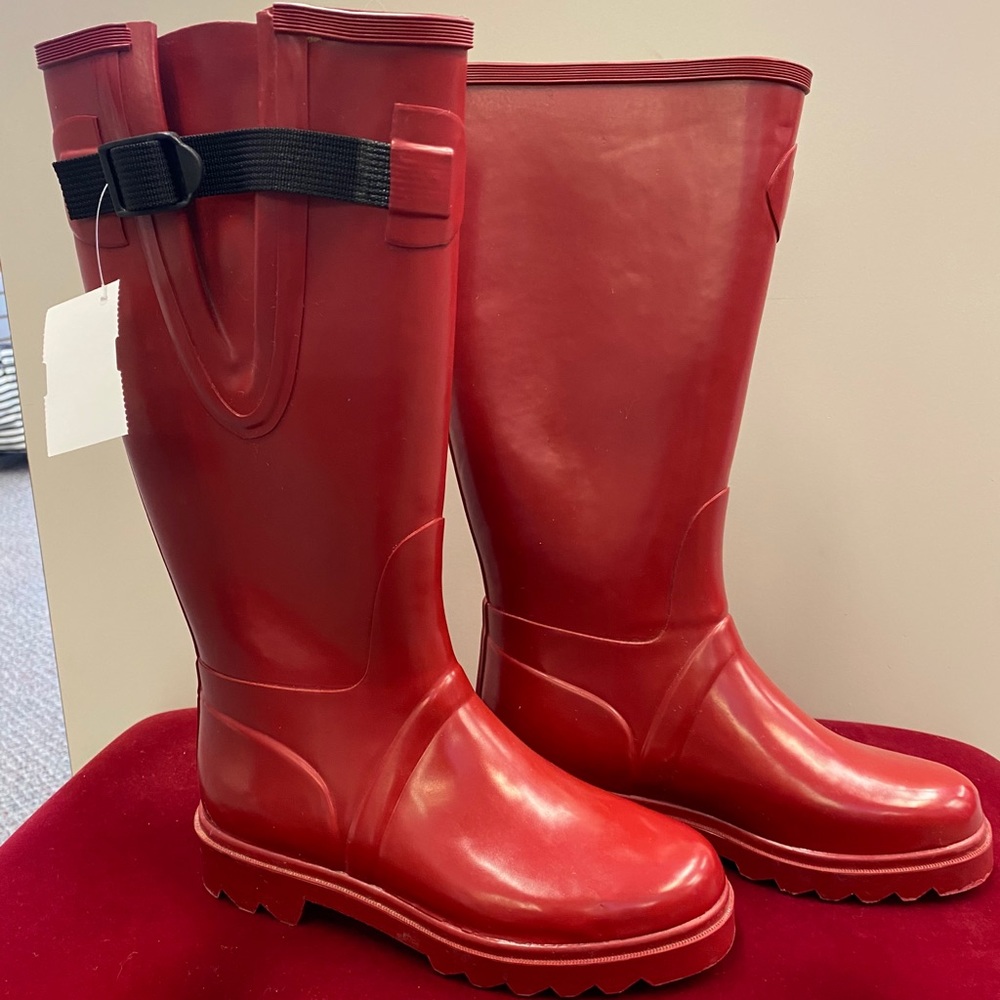Lands’ End Red Rain Boots